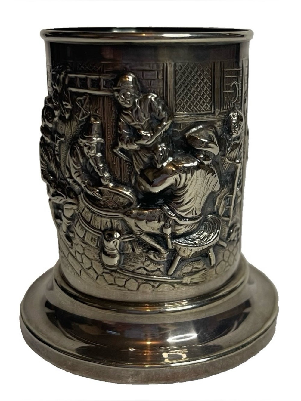 VTG Silver Plated Toothpick Holder Spoon Cup Vase Herman Hooijkaas Signed HH 90